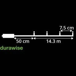 Guirlande Lumineuse|KAEMINGK Guirlande lumineuse à piles 14,30 m 192 LED câble noir Durawise Blanc froid Blanc Froid - câble noir
