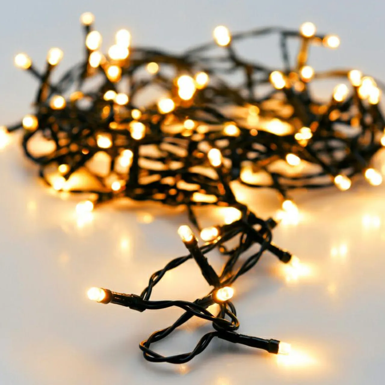 Guirlande Lumineuse|KOOPMAN Guirlande lumineuse à piles 3,5 m 48 LED câble noir Luxe Blanc chaud Blanc Chaud - câble noir