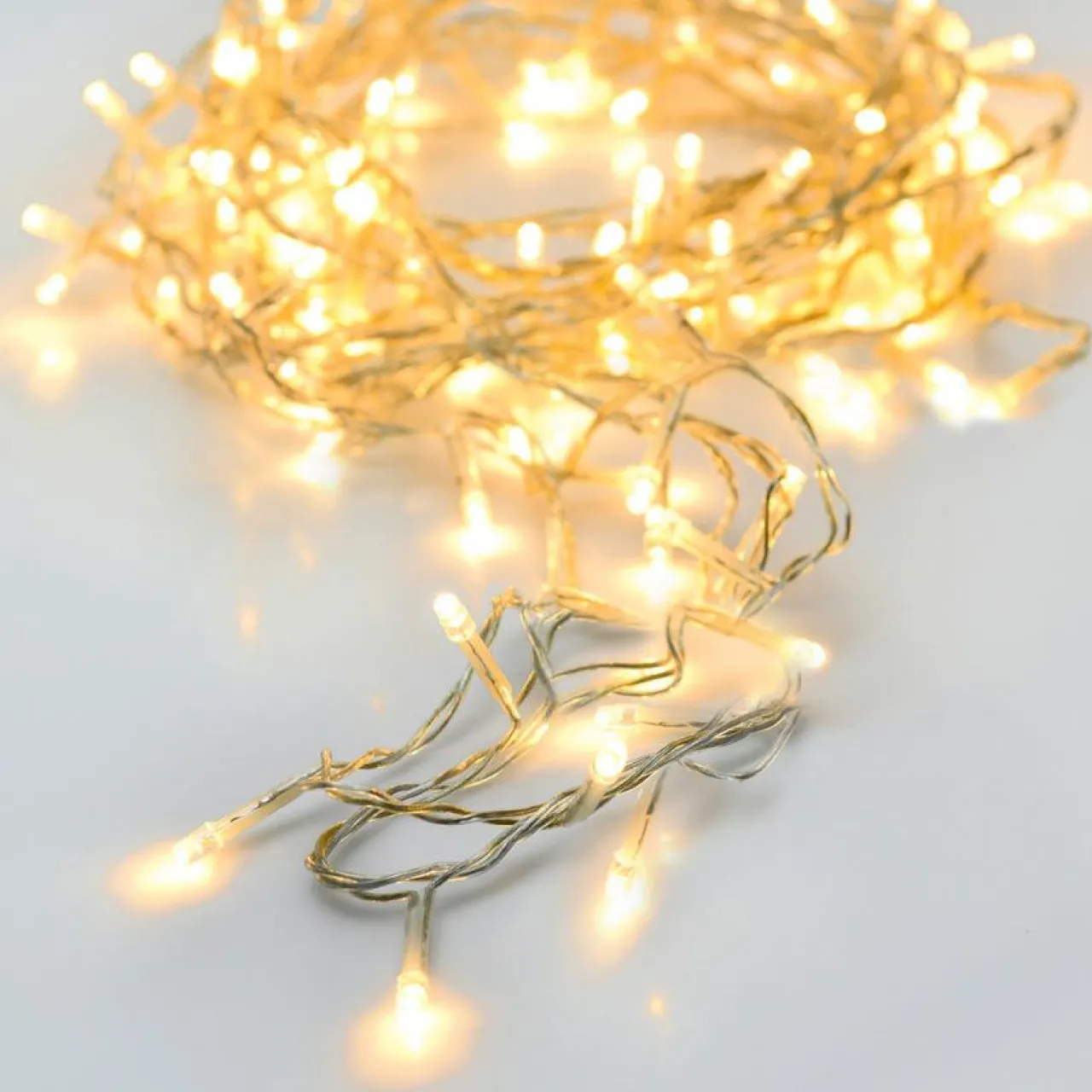 Guirlande Lumineuse|KOOPMAN Guirlande lumineuse à piles 14.50 m 192 LED câble transparent Luxe Blanc chaud Blanc Chaud - câble transparent