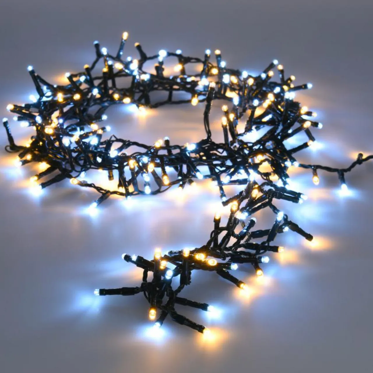 Guirlande Lumineuse|KOOPMAN Guirlande lumineuse à piles 4 m 200 LED câble vert Boa Bicolore blanc chaud et froid Bicolore Blanc chaud / Froid - câble vert