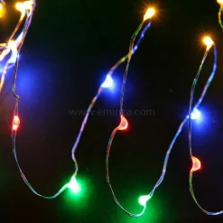 Guirlande Lumineuse|KOOPMAN Guirlande lumineuse à piles 5 m 100 Micro LED Fil d'argent Multicolore