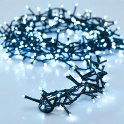 Guirlande Lumineuse|KOOPMAN Guirlande lumineuse à piles 4 m 200 LED câble vert Boa Blanc froid Blanc Froid - câble vert