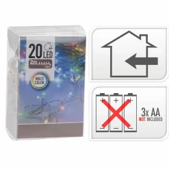 Guirlande Lumineuse|KOOPMAN Guirlande lumineuse à piles 2 m 20 LED Fixe Multicolore