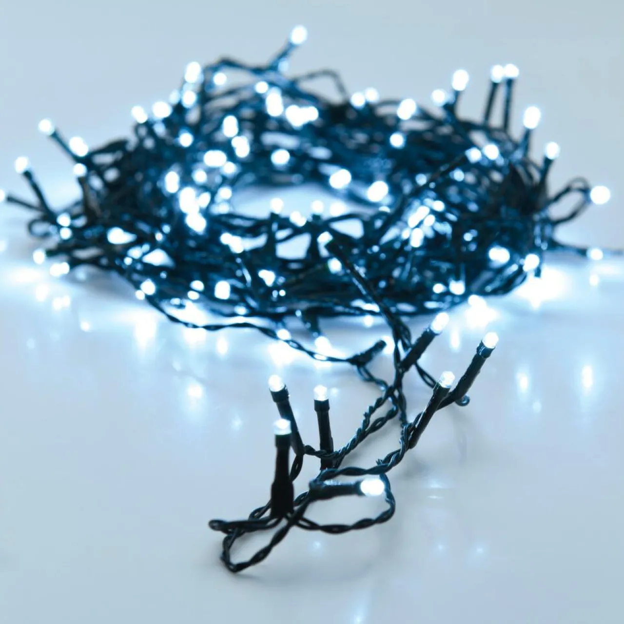 Guirlande Lumineuse|KOOPMAN Guirlande lumineuse à piles 7 m 96 LED câble noir Luxe Blanc froid Blanc Froid - câble noir