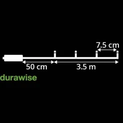 Guirlande Lumineuse|KAEMINGK Guirlande lumineuse à piles 3,50 m 48 LED câble noir Durawise Blanc froid Blanc Froid - câble noir