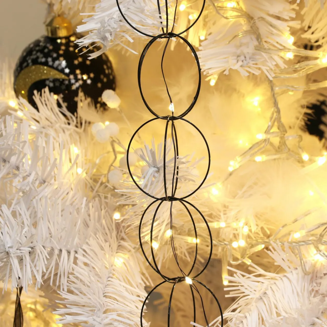 Guirlande Déco|Déco Et Objet Lumineux|KAEMINGK Guirlande lumineuse à piles 20 LED (1,9 m) Anneaux Blanc chaud