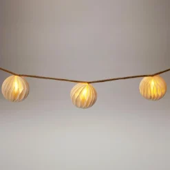 Guirlande Déco|KOOPMAN Guirlande lumineuse déco à piles LED (160 cm) Boules fermeture magnétique Blanc chaud