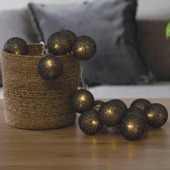 Guirlande Et Déco Lumineuse|ATMOSPHERA Guirlande lumineuse déco 20 boules 4,36 m Bobina Noir