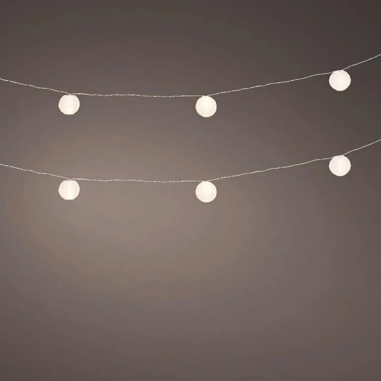 Luminaire Jardin|Eclairage Extérieur|KAEMINGK Guirlande lumineuse extérieure à piles 20 LED (9,5 m) Lanternes chinoises Blanc