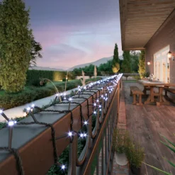 Guirlande Lumineuse|KAEMINGK Guirlande lumineuse Solaire 9 m 120 LED câble noir Rechargeable Blanc froid