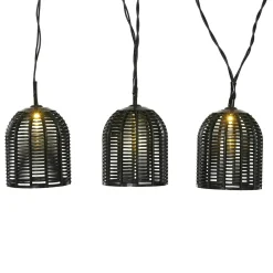Luminaire Jardin|Eclairage Extérieur|KAEMINGK Guirlande lumineuse solaire résine tressée 10 LED (2,70 m) Garden chic Noir