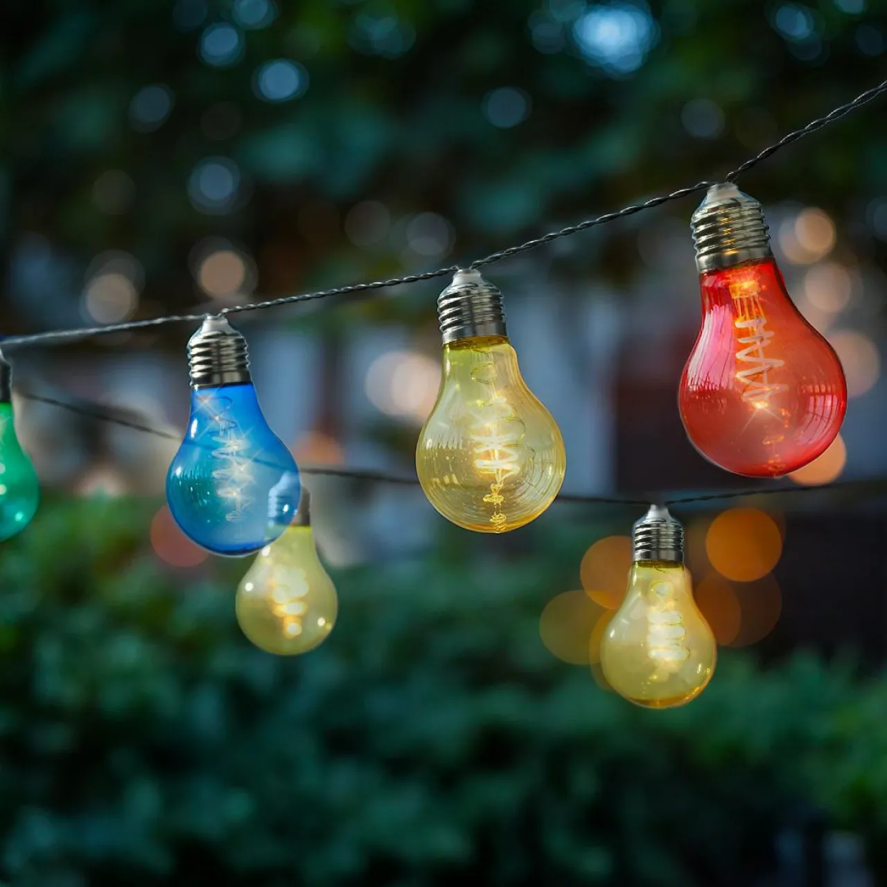 Luminaire Jardin|Eclairage Extérieur|#N/A Guirlande lumineuse solaire 50 LED (4,5 m) Guinguette clignotante Multicolore