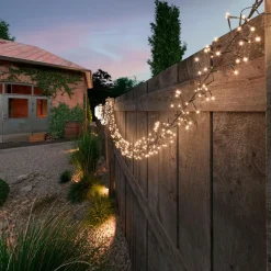 Guirlande Lumineuse|KAEMINGK Guirlande lumineuse Solaire rechargeable 14 m 1512 LED câble noir Grappe Blanc chaud