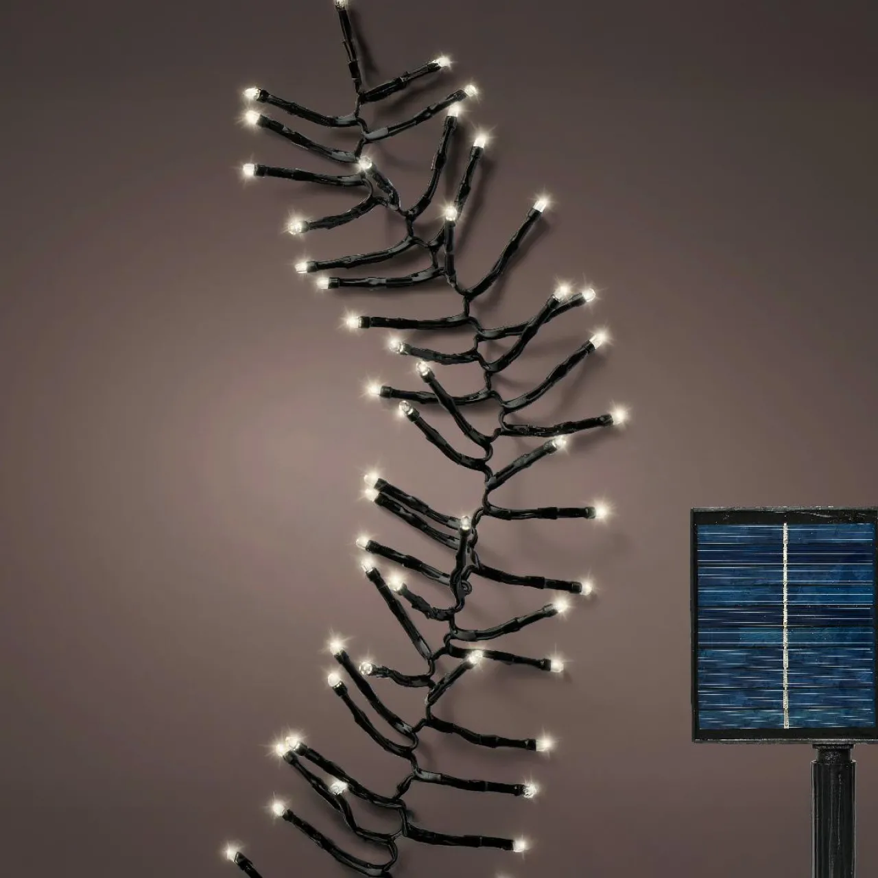 Guirlande Lumineuse|KAEMINGK Guirlande lumineuse Solaire rechargeable 14 m 1512 LED câble noir Grappe Blanc chaud