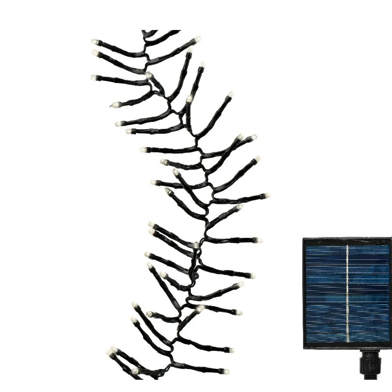 Guirlande Lumineuse|KAEMINGK Guirlande lumineuse Solaire rechargeable 14 m 1512 LED câble noir Grappe Blanc chaud