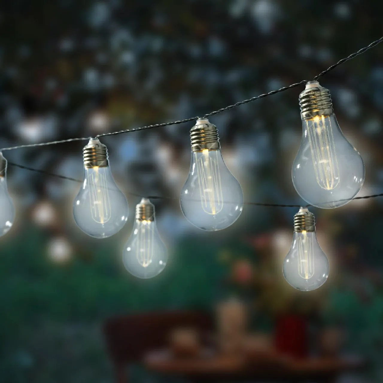 Luminaire Jardin|Eclairage Extérieur|KAEMINGK Guirlande lumineuse solaire 10 LED (4,5 m) Guinguette clignotante Blanc chaud