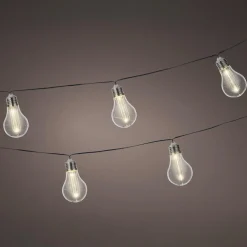 Luminaire Jardin|Eclairage Extérieur|KAEMINGK Guirlande lumineuse solaire 10 LED (4,5 m) Guinguette clignotante Blanc chaud