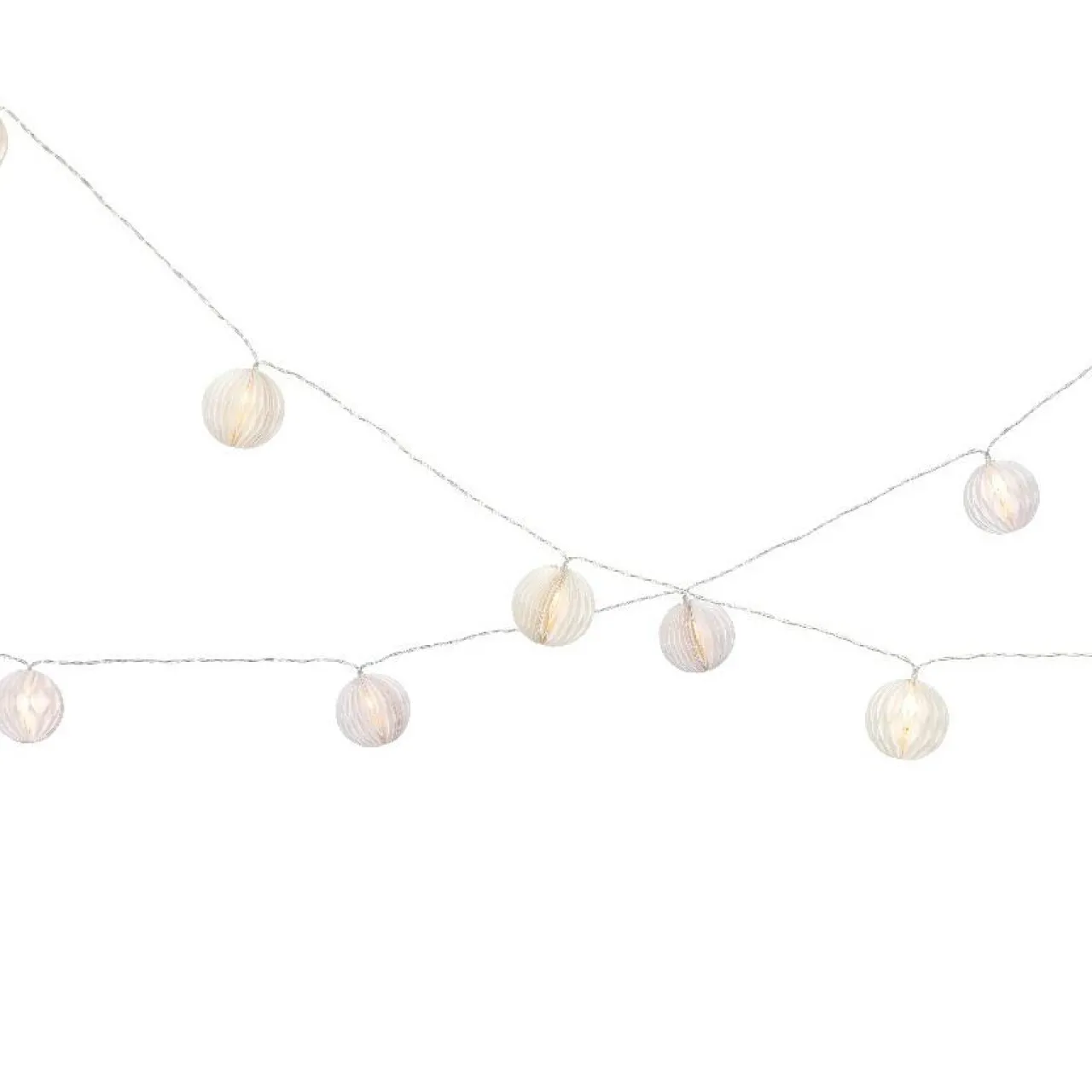 Guirlande Déco|KAEMINGK Guirlande lumineuse sur piles 2,25 m 10 LED Lanterne papier magnetique Blanc chaud