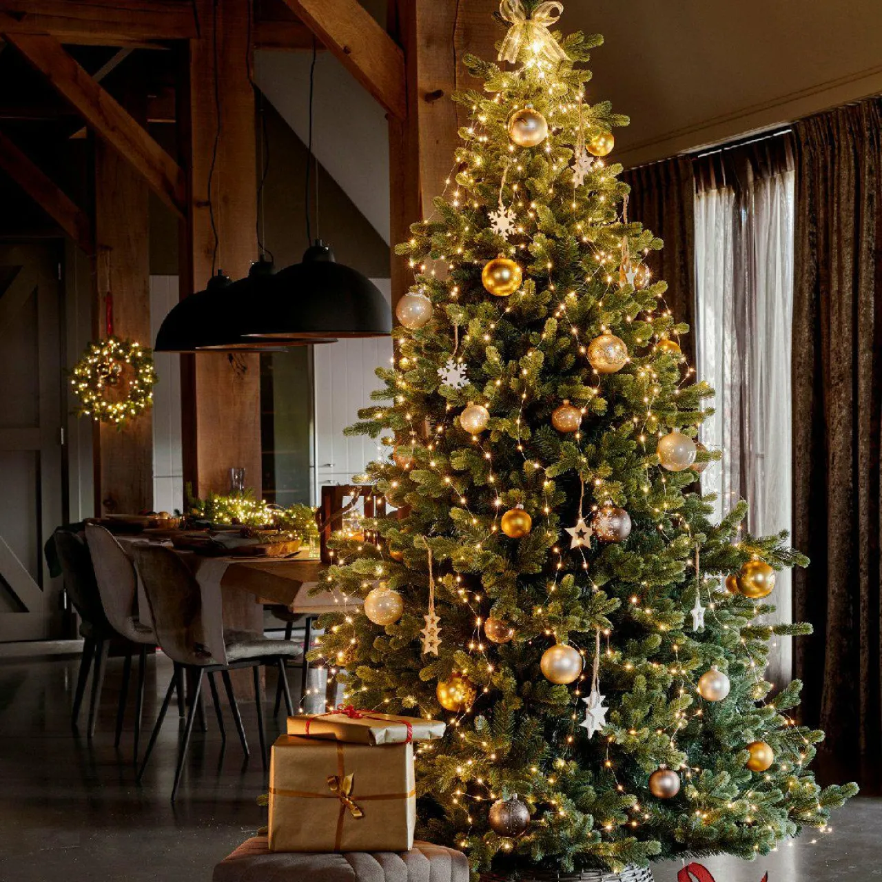 Guirlande Lumineuse|KAEMINGK Guirlande rideau pour sapin H1,80 m 408 Micro LED câble argent Blanc chaud Blanc Chaud - câble argent