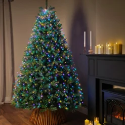 Guirlande Lumineuse|KAEMINGK Guirlande rideau pour sapin H2,10m 672 Micro LED câble vert Multicolore pastel Multicolore Pastel Câble Vert