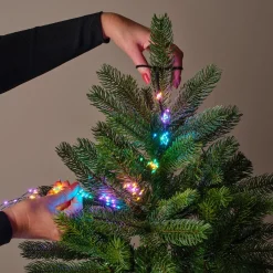 Guirlande Lumineuse|KAEMINGK Guirlande rideau pour sapin H2,40m 832 Micro LED câble vert Multicolore pastel Multicolore Pastel Câble Vert