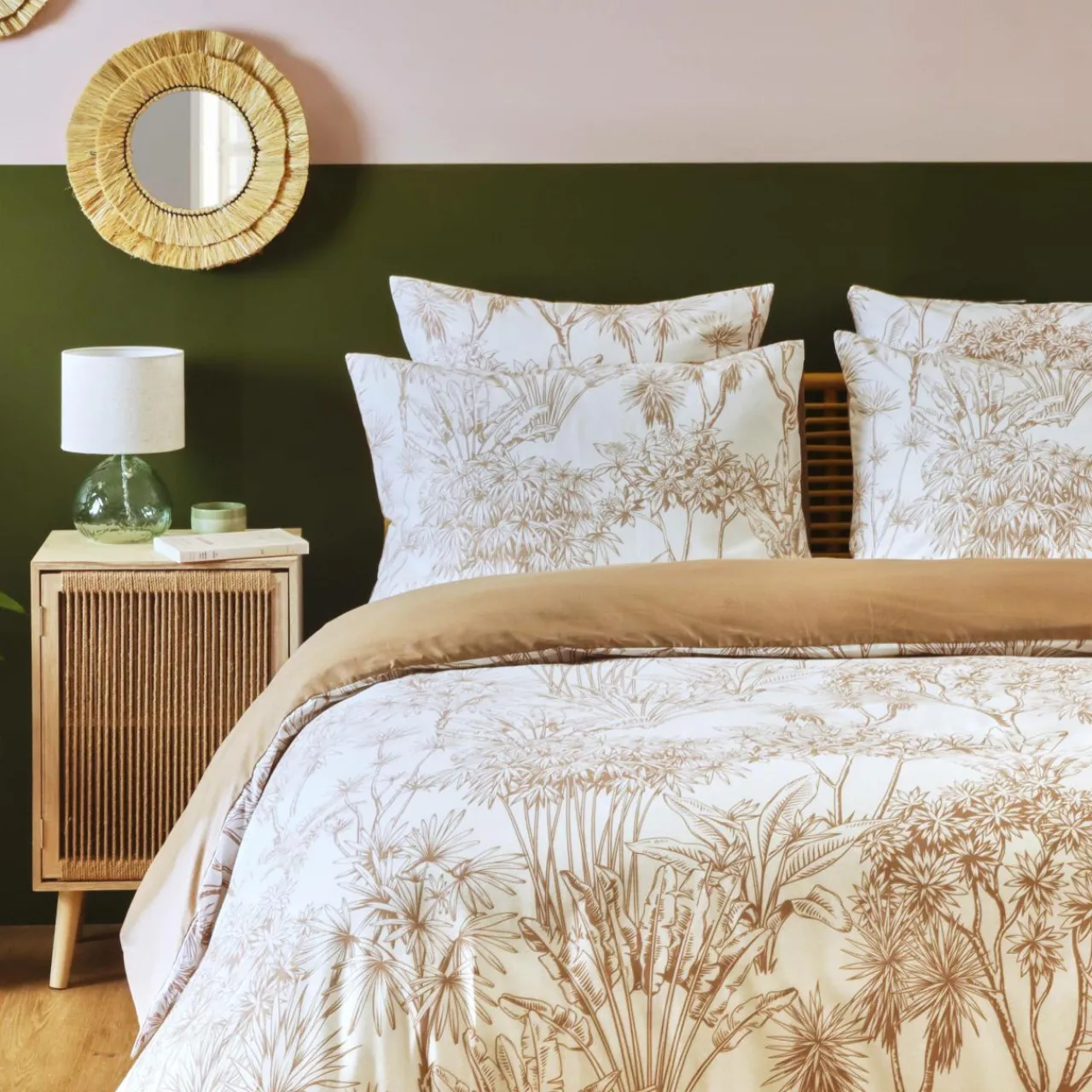 Housse De Couette|EMINZA Housse de couette coton (260 x 240 cm) Lara Marron