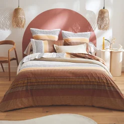 Housse De Couette|TRADILINGE Housse de couette coton (240 x 220 cm) Niagara châtaigne Marron