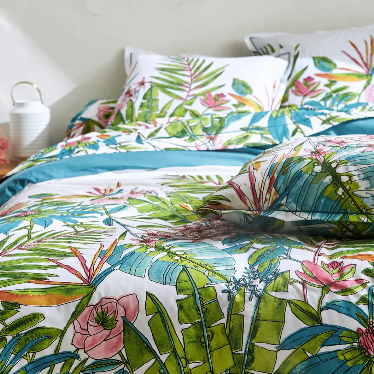 Housse De Couette|TRADILINGE Housse de couette coton (200 x 200 cm) Sumatra Paon Multicolore