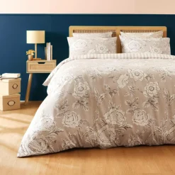 Housse De Couette|EMINZA Housse de couette coton (200 x 200 cm) Lara Beige