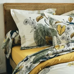 Housse De Couette|TRADILINGE Housse de couette coton lavé (300 x 240 cm) Toco e Vert