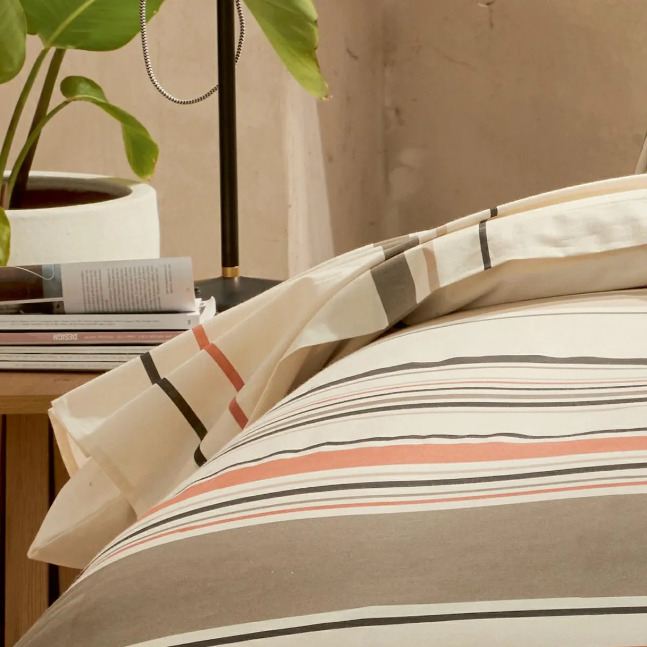 Housse De Couette|TRADI LINGE Housse de couette coton lavé (280 x 240 cm) Hugo Corail Orange