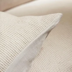 Housse De Couette|EMINZA Housse de couette coton nid d'abeille (140 x 200 cm) Eva Beige