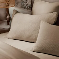 Housse De Couette|EMINZA Housse de couette coton nid d'abeille (200 x 200 cm) Eva Ficelle