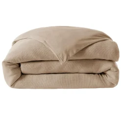 Housse De Couette|EMINZA Housse de couette coton nid d'abeille (260 x 240 cm) Eva Ficelle