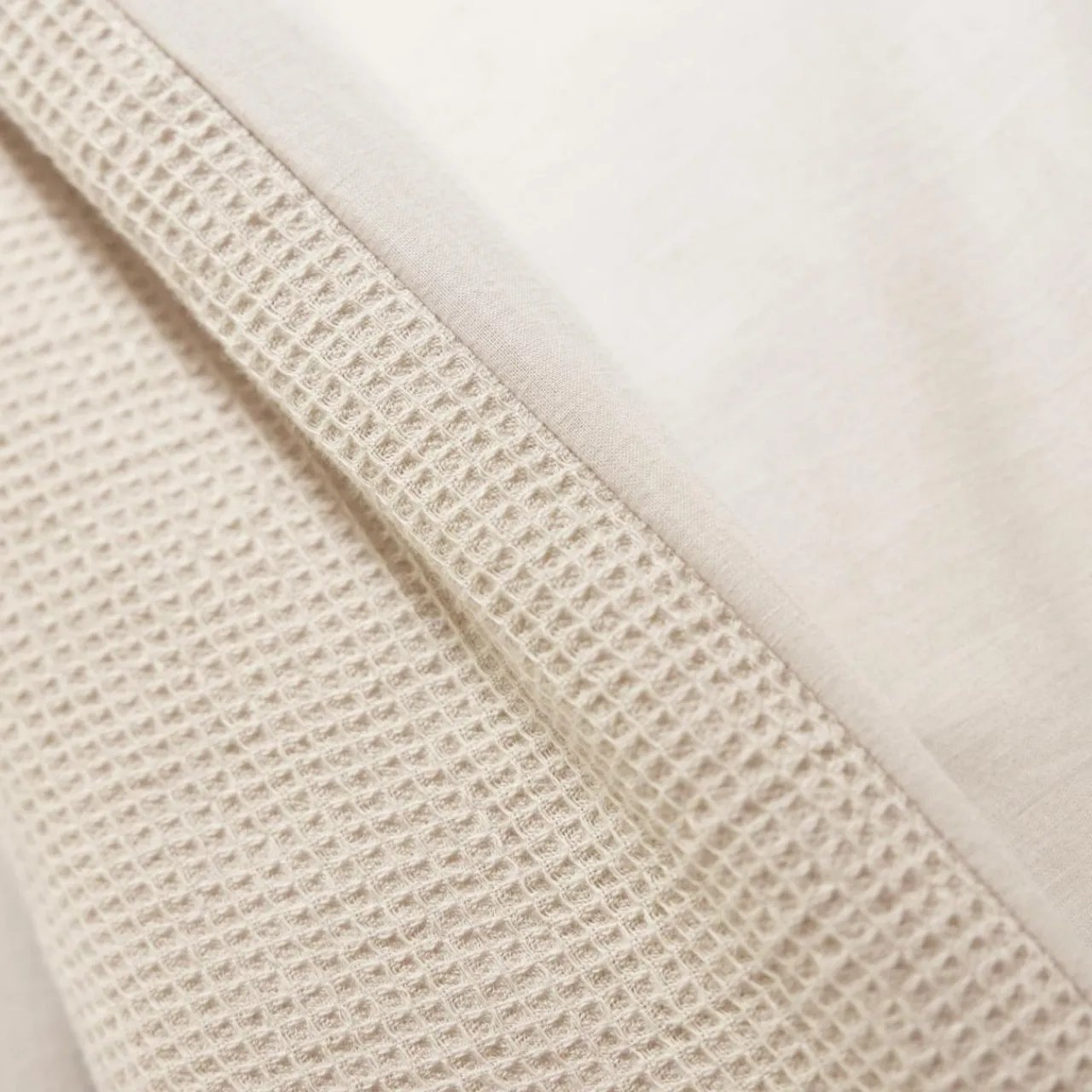 Housse De Couette|EMINZA Housse de couette coton nid d'abeille (280 x 240 cm) Eva Beige