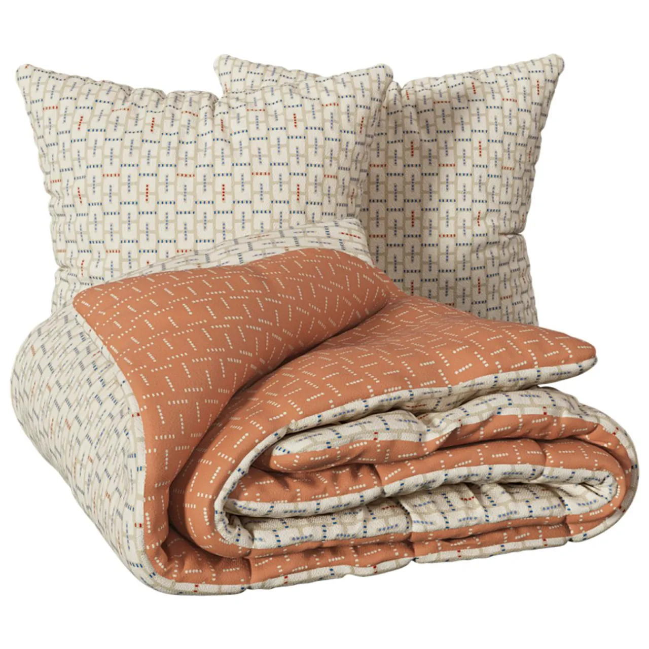 Parure De Lit|Housse De Couette|Atmosphera, cru017dateur d'intu017drieur Housse de couette et deux taies coton (240 x 220 cm) Posei Multicolore