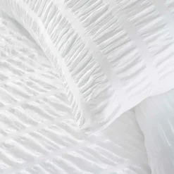 Parure De Lit|Housse De Couette|douceur d'intu017drieur Housse de couette et deux taies microfibre plissée (240 x 220 cm) Plissia he Blanc