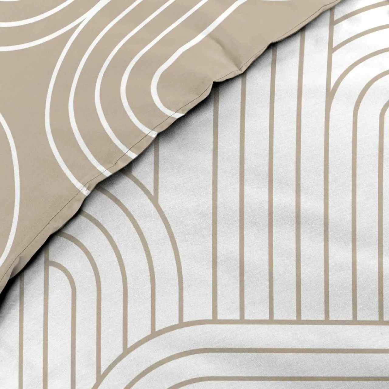 Parure De Lit|Housse De Couette|douceur d'intu017drieur Housse de couette et deux taies d'oreiller en coton (240 x 220 cm) Modul Beige