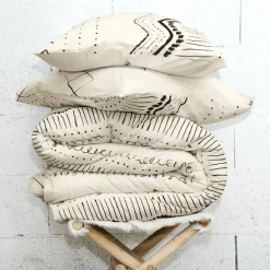 Parure De Lit|Housse De Couette|L'EFFET PAPILLON Housse de couette et deux taies coton (240 x 220 cm) Berbère e Noir