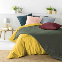 Parure De Lit|Housse De Couette|douceur d'intu017drieur Housse de couette et deux taies microfibre (240 x 220 cm) Cleo e Noir