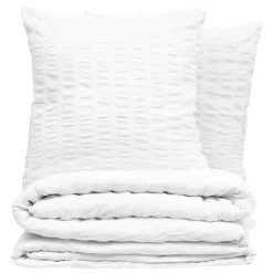 Parure De Lit|Housse De Couette|ATMOSPHERA Housse de couette et deux taies polycoton (260 x 240 cm) Irhia he Blanc