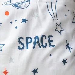 Linge De Lit Enfant|Linge De Lit Enfant|l'Effet Papillon Housse de couette et deux taies enfant coton (200 x 200 cm) Galaxie he Blanc