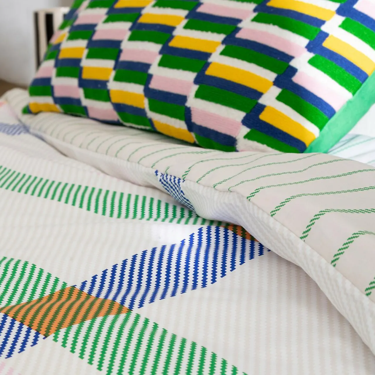 Parure De Lit|Housse De Couette|Atmosphera, cru017dateur d'intu017drieur Housse de couette et deux taies coton (240 x 220 cm) Ritchi Multicolore