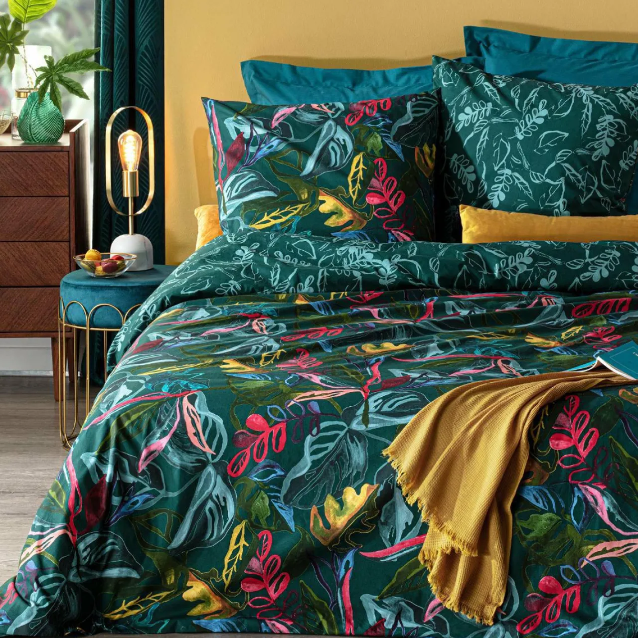 Parure De Lit|Housse De Couette|ATMOSPHERA Housse de couette et deux taies coton (240 x 220 cm) Selva Multicolore