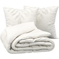 Parure De Lit|Housse De Couette|Atmosphera, cru017dateur d'intu017drieur Housse de couette et deux taies coton lavé (240 x 220 cm) Inu Ecru