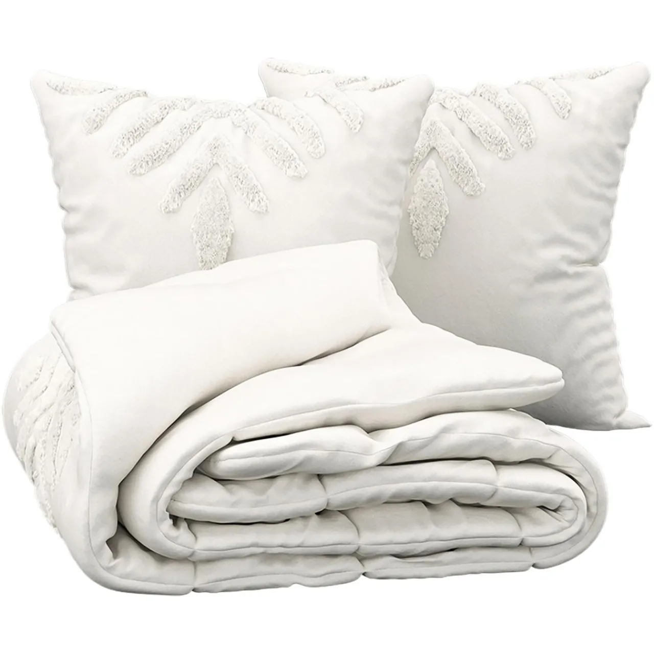 Parure De Lit|Housse De Couette|Atmosphera, cru017dateur d'intu017drieur Housse de couette et deux taies coton lavé (240 x 220 cm) Inu Ecru