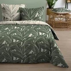 Parure De Lit|Housse De Couette|STOF Housse de couette et deux taies coton (240 x 220 cm) Callum Vert sauge