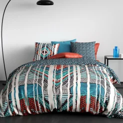 Housse De Couette|ATELIER DU COTON Housse de couette et deux taies coton (240 x 220 cm) India Multicolore