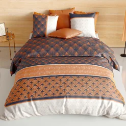 Parure De Lit|Housse De Couette|ATELIER DU COTON Housse de couette et deux taies coton (260 x 240 cm) Toffee Beige