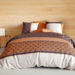 Parure De Lit|Housse De Couette|ATELIER DU COTON Housse de couette et deux taies coton (260 x 240 cm) Toffee Beige